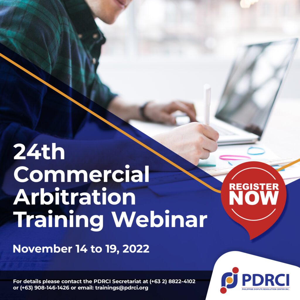 Slider 24th Commercial Arbitration Training Webinar PDRCI